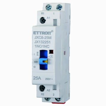 ETTROIT JX132251 Contacteur AC domestique 2P 25A 220v 50hz 1NO-1NC avec interrupteur de commande manuel DIN