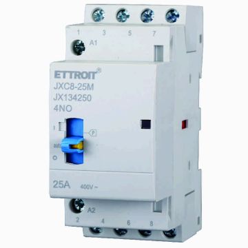 ETTROIT JX134250 Contacteur domestique 4NO 4P 25A 220v 50hz AC DIN avec interrupteur de commande manuel