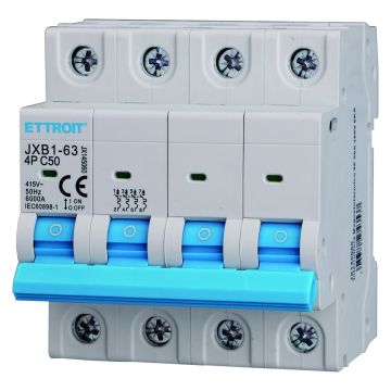 Disjoncteur magnétothermique 4P 50 A 6 kA ETTROIT JX145060