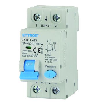 ETTROIT JX251068 Disjoncteur différentiel 1P+N 10A 300mA 220V-6KA CLASSE A