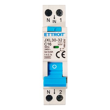 Disjoncteur différentiel ETTROIT 1P+N 16A 30mA 220V 6kA Classe A – Code JX251664