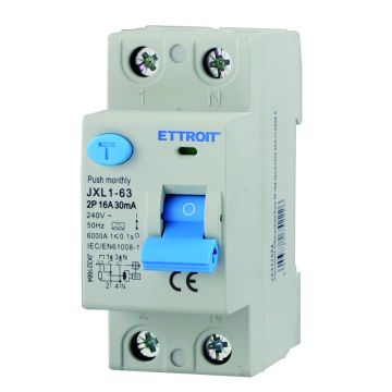 ETTROIT JX321664 Interrupteur différentiel pur 2P 16A 30mA 220V-6KA CLASSE A
