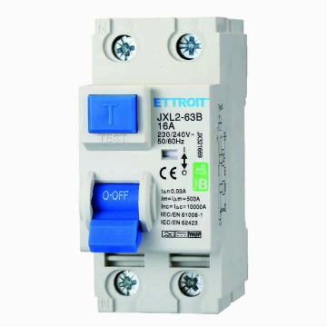 ETTROIT JX321669 Disjoncteur différentiel pur 2P 16A 30mA COURBE B 6KA AC/DC 220V