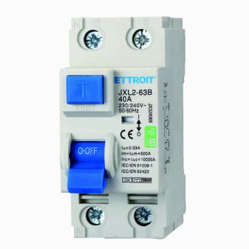 ETTROIT JX324069 Disjoncteur différentiel pur 2P 40A 30mA COURBE B 6KA AC/DC 220V