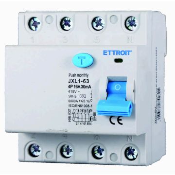 Interrupteur différentiel 4P 16 A type A 30 mA ETTROIT JX341664