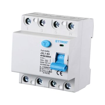 ETTROIT Disjoncteur à courant résiduel pur 4P 63A 300mA 380V 6KA - JX346363