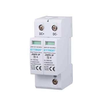 Parafoudre photovoltaïque Type 2 DC basse tension 40KA 1000V 2 modules DIN Ettroit JX6286