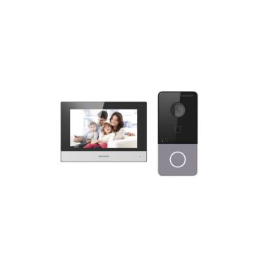 Kit d&#39;interphone vidéo IP HIKVISION DS-KIS603-P(B) pour villas et maisons individuelles
