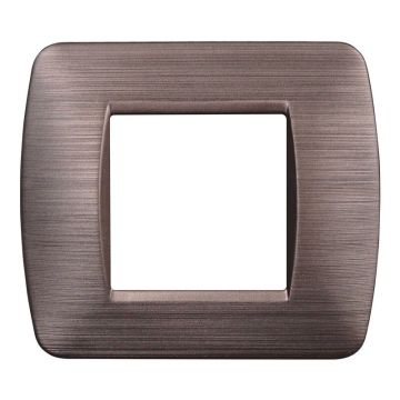 Plaque en plastique ETTROIT 2 PLACES Couleur Bronze satiné Série Space Compatible avec Bticino Living Light LN85210