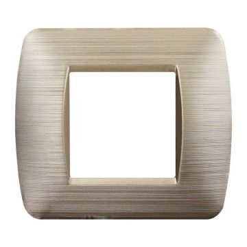 Plaque plastique 2 places ETTROIT 2P couleur Or Satiné Compatible avec Bticino Living Light - LN85211