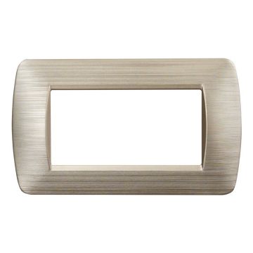 Plaque Plastique ETTROIT 4P Couleur Or Satiné Compatible Avec Bticino Living Light - LN85411