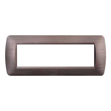 Plaque Plastique ETTROIT 7P Couleur Bronze Satiné Compatible Avec Bticino Living Light - LN85710