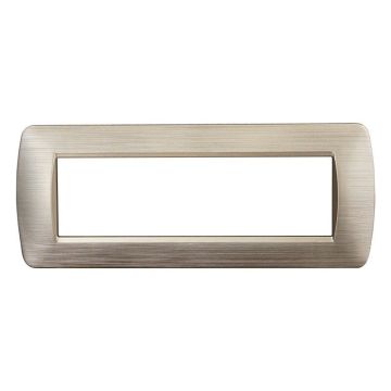 Plaque ETTROIT 7P couleur or satiné compatible avec Bticino Living Light LN85711