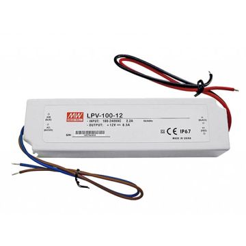 Meanwell LPV-100-12 Alimentation à découpage à sortie unique 12V 100W 8.5A étanche IP67