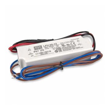 Meanwell LPV-20-12 Alimentation à découpage à sortie unique 12V 20W 1.67A étanche IP67
