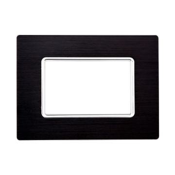 ETTROIT MT86302 Plaque Aluminium Série Solaire 3P Couleur Noir Compatible avec Bticino Matix