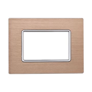 ETTROIT MT86311 Plaque Aluminium 3P Couleur Or Compatible avec Bticino Matix