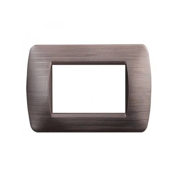 ETTROIT LN85310 Plaque plastique 3 places coloris bronze satiné compatible luminaire Bticino Living
