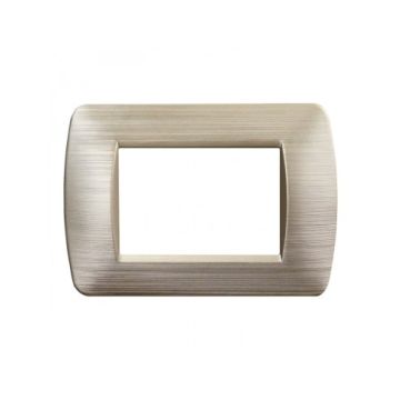 ETTROIT Assiette 3 places série SPACE 3P en plastique or satiné compatible avec Bticino Living Light LN85311