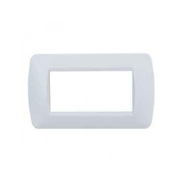 ETTROIT Plaque de recouvrement 4 places série Space en plastique blanc satiné compatible avec Living light LN85401