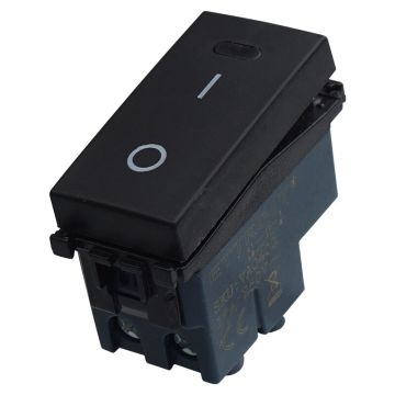 Interrupteur bipolaire ETTROIT 2P 16A 0-1 couleur noir Compatible avec Vimar Arke VA0402