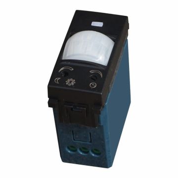 Module de détecteur de mouvement ETTROIT 1 noir avec réglage de l&#39;heure et de la luminosité, compatible avec Vimar Arké – Réf. VA1800