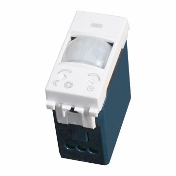 Détecteur de mouvement ETTROIT 1 module avec réglage de l&#39;heure et de la luminosité, compatible avec Vimar Arké – Réf. VA1800B