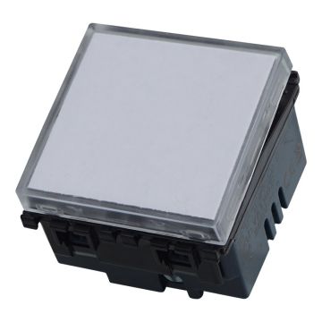 Bouton ETTROIT avec plaque signalétique 2P Sonnette Couleur Blanc Compatible avec Vimar Arke - VA1901B