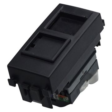 Connecteur réseau ETTROIT RJ45 CAT5E de prise de données couleur noire, compatible avec Vimar Arke - VA2355