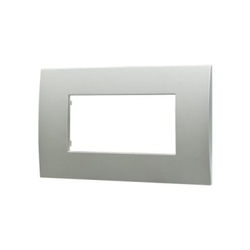 Plaque plastique ETTROIT 4P série Venus couleur argent compatible avec Vimar Arke VA83406