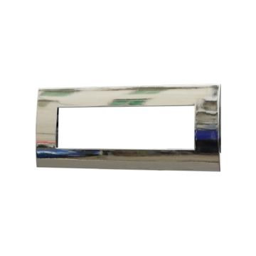 Plaque Ettroit VA83713 série Venus, 7 modules, plastique, chromée, compatible avec la série Vimar Arkè