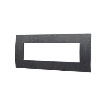 Plaque plastique ETTROIT série Venus 7P, noir brillant, compatible avec Vimar Arke VA83724