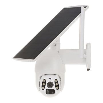 Mini dôme rapide IP PT WiFi Tuya Smart HD+ 3Mpx Caméra auto-alimentée 3,6 mm avec panneau solaire, audio et slot Micro SD Plastique étanche IP66