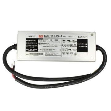 MeanWell XLG-150-24-A Transformateur driver LED AC/DC 150W 24V 6.25A 100-305V Potentiomètre intégré réglable Fonction PFC Étanche IP67