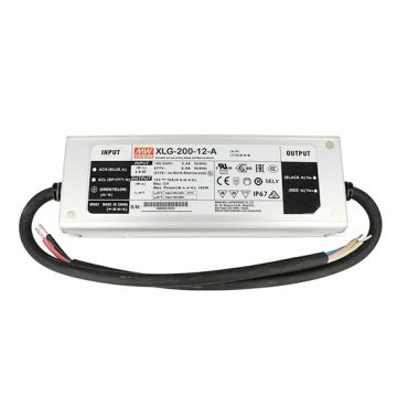 MeanWell XLG-200-12-A Transformateur driver LED AC/DC 192W 12V 16A 100-305V Potentiomètre intégré réglable Fonction PFC Étanche IP67