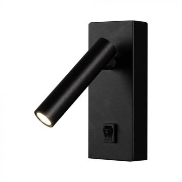 V-TAC VT-402 LED applique murale de lecture pour hôtels 2W 145*150*60mm couleur de lumière noire 3000K -10286