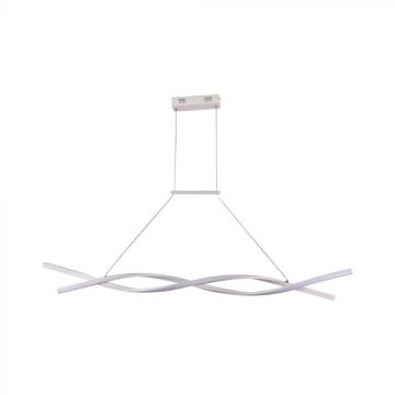 V-TAC VT-7822 30W LED lustre tressé pendentif design moderne applique rectangulaire couleur blanche 120cm lumière 4000K - 10049