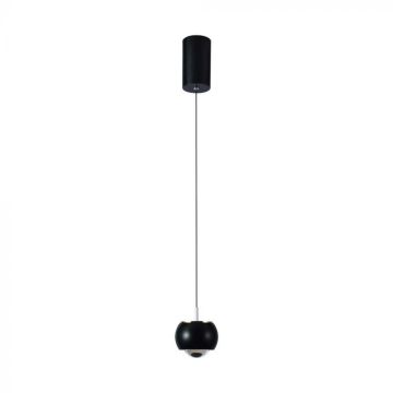 V-TAC VT-7830 LED lustre 9W pendentif ovale forme de cloche design moderne 10*10*100cm couleur noire 4000K - 10077