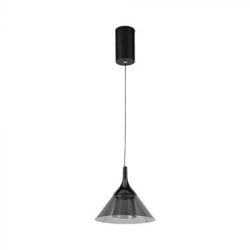 V-TAC VT-7831 9W LED lustre suspendu en forme de cloche design moderne 19.5*17.5*100Cm couleur noire 3000K - 10081