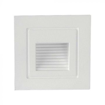 V-TAC 3W LED Éclairage d&#39;escalier carré encastré Blanc 3000K IP65