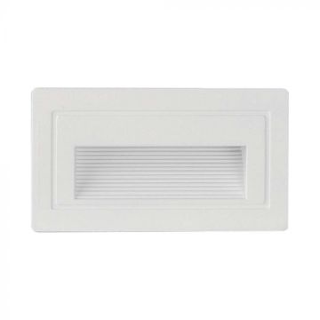 V-TAC 3W Lampe de marche rectangulaire à LED encastrable, blanche 3000K, IP65
