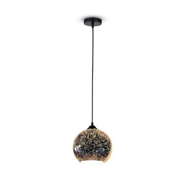 V-TAC VT-7206 Douille de lampe pour lustre 1mt verre miroir 3D effet chrome 1xE27 Ф200mm - SKU 40121
