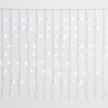 Guirlande lumineuse ETTROIT 200 LED, 5 m, lumière blanche, câble blanc, IP65, extensible, effet flash blanc, avec fils uniformes de 50 cm, guirlande de Noël, boutiques, balcon de Noël