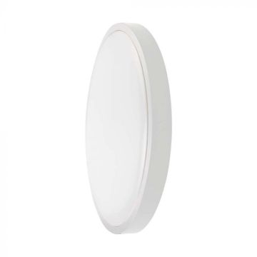 Plafonnier LED rond V-TAC 18W LED cadre blanc 3000K IP44 - 76151