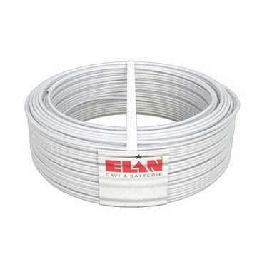 Câble d'alarme blindé 2X0,50+4X0,22 cuivre rouge toronné en PVC blanc ignifuge 100MT Elan - sku 025041