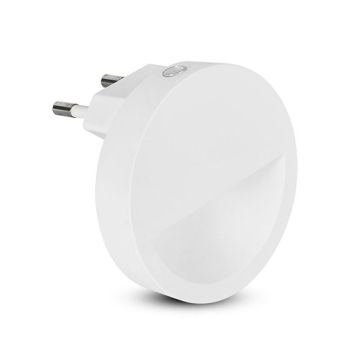 V-TAC PRO VT-86 Veilleuse Led 0,45W chip samsung blanc chaud 3000K forme ronde blanche avec capteur Light - sku 20017 V-TAC PRO VT-86 Veilleuse Led 0,45W chip samsung blanc chaud 3000K forme ronde blanche avec capteur Light - sku 20017