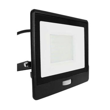 V-TAC VT-158S-1 projecteur LED 50W chip samsung smd avec sensor PIR blanc neutre 4000K slim noir IP65 - SKU 20290 V-TAC VT-158S-1 projecteur LED 50W chip samsung smd avec sensor PIR blanc neutre 4000K slim noir IP65 - SKU 20290