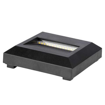 V-TAC VT-1152 Applique murale LED 2W blanc naturel 4000K carré noir IP65 - SKU 211322
