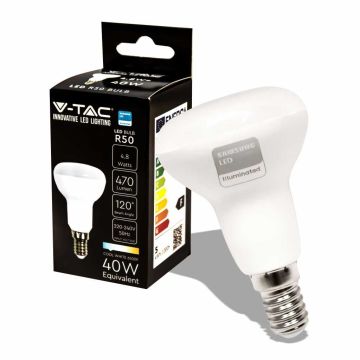 V-TAC PRO VT-250 Ampoule Led puce samsung pour spot 4.8W E14 R50 blanc froid 6400K - SKU 21140 V-TAC PRO VT-250 Ampoule Led puce samsung pour spot 4.8W E14 R50 blanc froid 6400K - SKU 21140