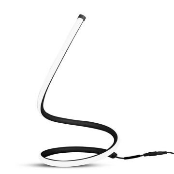 V-TAC VT-7312 Lampe de table LED 20W couleur noire en aluminium et silicone lumière blanche chaude 3000K ON/OFF alimentation - sku 2140311